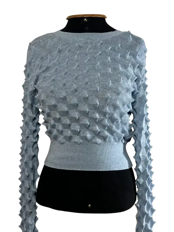 Blusa Manga Longa Texturizada 3D