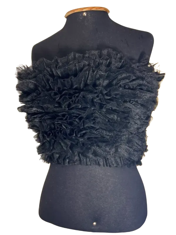 Top Tomara que Caia de Tule Preto
