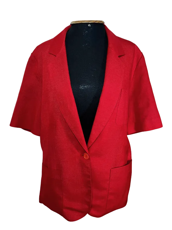 Blazer vermelho manga curta