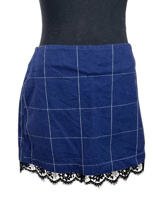 Saia Xadrez Windowpane Azul-Marinho