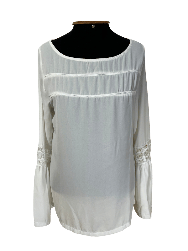 Blusa Off-White Manga Longa
