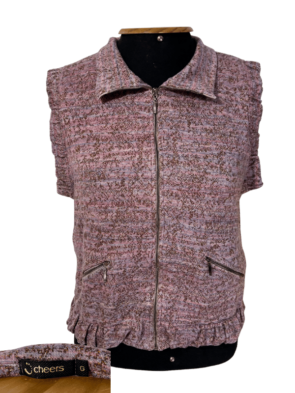 Colete Tweed Rosa Mesclado