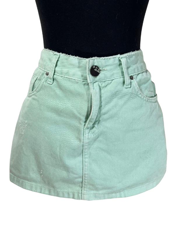 Saia Jeans Verde Menta
