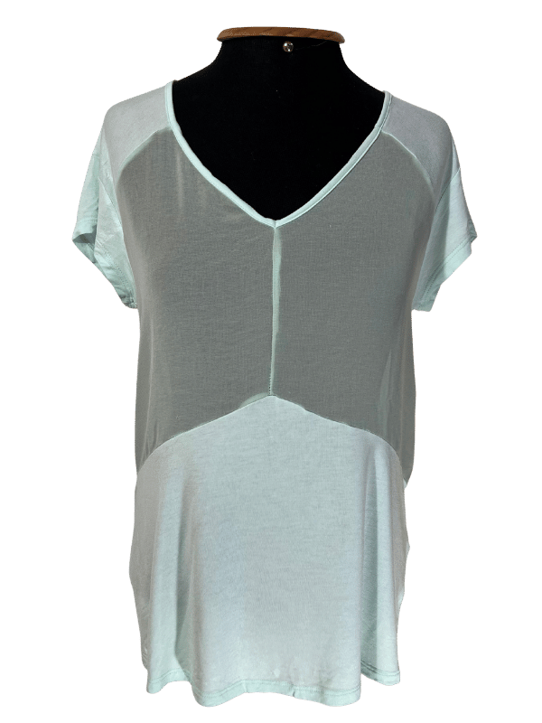 Blusa Bicolor Verde Água