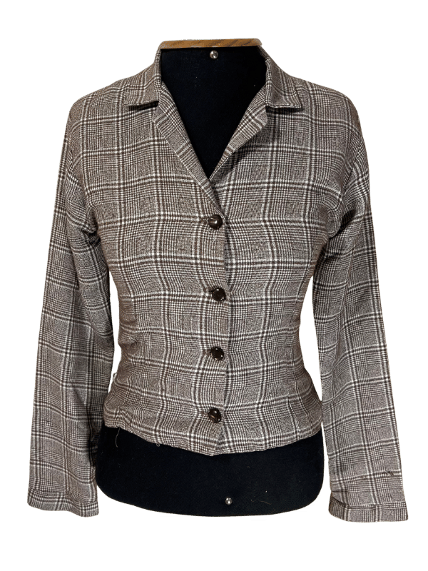 Blazer Pied-de-Poule Marrom