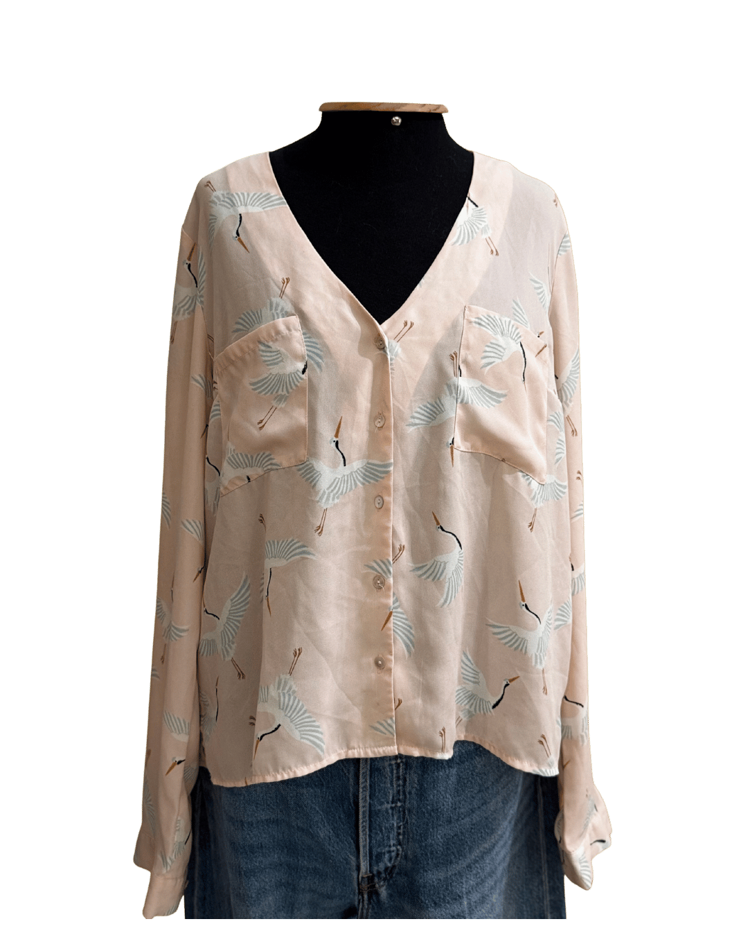 Camisa Fluida Rosa Cisne